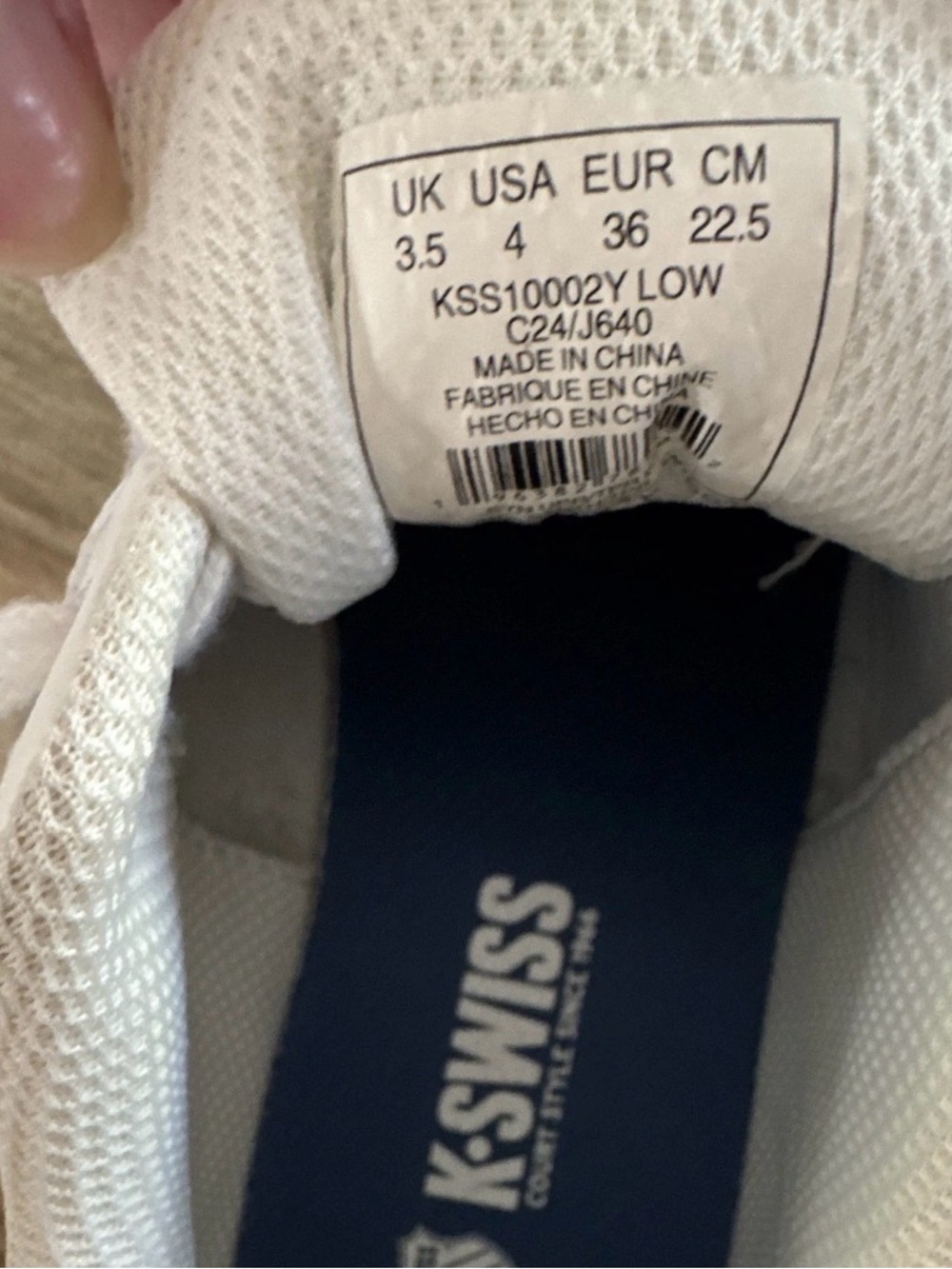 K-Swiss White Low-Profile Tennis Sneakers - Picture 4 of 8